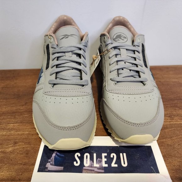 Reebok x Jurassic World Classic Leather Ripple Grey Blue HQ6253 Men's 8.5 - Picture 4 of 10